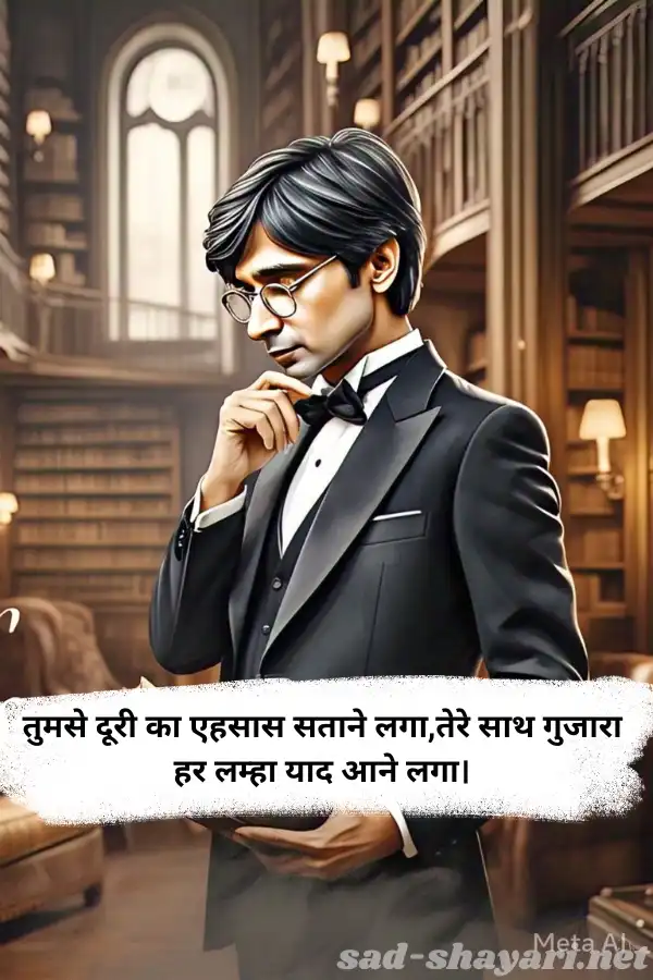 Deep and soulful Hindi Shayari by Kumar Vishwas displayed on an artistic literary background