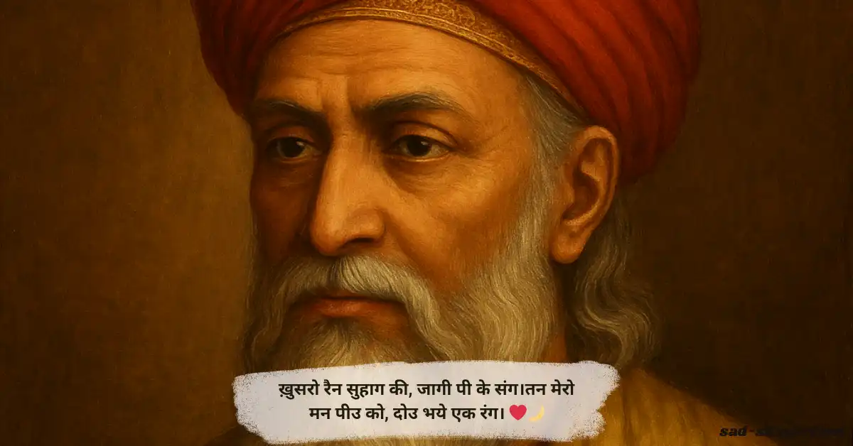 Amir Khusro Shayari in Hindi – Heart-touching poetic lines filled with love, Sufism, and spiritual depth.